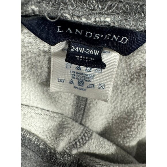 Lands End Womens Gray Drawstring Wide-Leg Pants 24W-26W Cotton/Polyester Blend - Picture 4 of 6